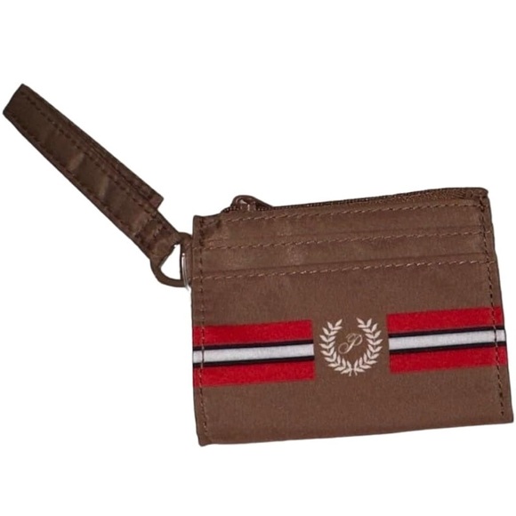 PINK Victoria's Secret Brown Wallet with Red and White Stripes - Picture 1 of 1